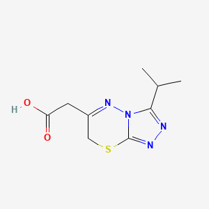 molecular formula C9H12N4O2S B3039331 6-(Carboxymethyl)-3-isopropyl-7H-[1,2,4]triazolo[3,4-b][1,3,4]thiadiazine CAS No. 1017393-78-0