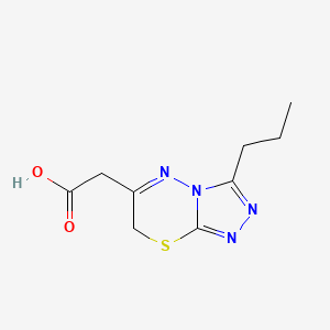molecular formula C9H12N4O2S B3039332 6-(Carboxymethyl)-3-propyl-7H-[1,2,4]triazolo[3,4-b][1,3,4]thiadiazine CAS No. 1017422-92-2