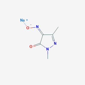 molecular formula C5H6N3NaO2 B3039334 sodium 1,3-dimethyl-4-(oxidoimino)-5-oxo-4,5-dihydro-1H-pyrazole CAS No. 1017793-42-8