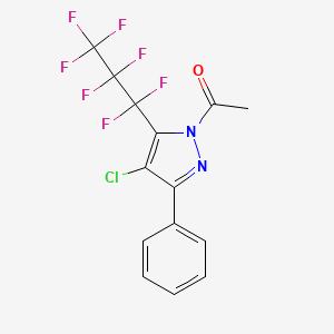 1-Acetyl-4-chloro-5-(heptafluoropropyl)-3-phenyl-1H-pyrazole