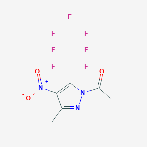 1-Acetyl-5-(heptafluoropropyl)-3-methyl-4-nitro-1H-pyrazole