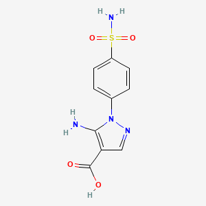 molecular formula C10H10N4O4S B3039344 5-Amino-1-[4-(aminosulphonyl)phenyl]pyrazole-4-carboxylic acid CAS No. 1017794-41-0