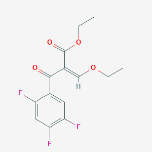 molecular formula C14H13F3O4 B3039347 (Z)-Ethyl 3-ethoxy-2-(2,4,5-trifluorobenzoyl)acrylate CAS No. 101799-75-1