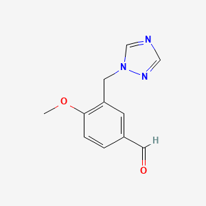 molecular formula C11H11N3O2 B3039357 4-methoxy-3-(1H-1,2,4-triazol-1-ylmethyl)benzaldehyde CAS No. 1019111-16-0