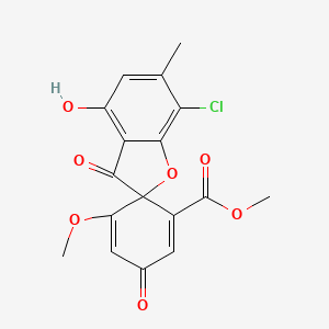 molecular formula C17H13ClO7 B3039366 7-氯-4-羟基-5'-甲氧基-6-甲基-3,3'-二氧代螺[1-苯并呋喃-2,6'-环己-1,4-二烯]-1'-甲酸甲酯 CAS No. 102580-39-2