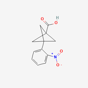 molecular formula C12H11NO4 B3039373 3-(2-Nitrophenyl)bicyclo[1.1.1]pentane-1-carboxylic acid CAS No. 1027205-86-2