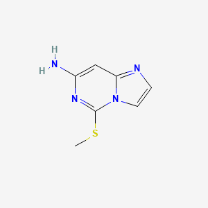 molecular formula C7H8N4S B3039374 5-(甲硫基)咪唑并[1,2-f]嘧啶-7-胺 CAS No. 1027833-84-6