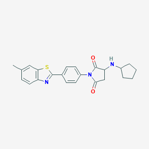 molecular formula C23H23N3O2S B303938 3-(Cyclopentylamino)-1-[4-(6-methyl-1,3-benzothiazol-2-yl)phenyl]-2,5-pyrrolidinedione 