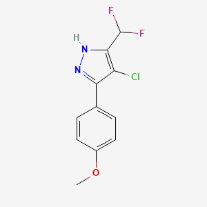 molecular formula C11H9ClF2N2O B3039381 4-Chloro-3-difluoromethyl-5-(4-methoxyphenyl)pyrazole CAS No. 1029635-77-5