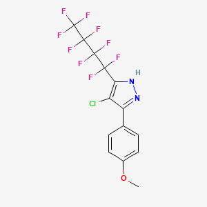 4-chloro-3-(4-methoxyphenyl)-5-(1,1,2,2,3,3,4,4,4-nonafluorobutyl)-1H-pyrazole