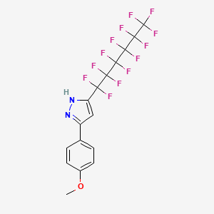 molecular formula C16H9F13N2O B3039385 3-(4-methoxyphenyl)-5-(1,1,2,2,3,3,4,4,5,5,6,6,6-tridecafluorohexyl)-1H-pyrazole CAS No. 1029636-49-4