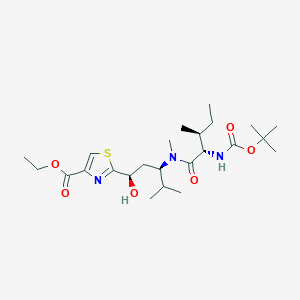 molecular formula C24H41N3O6S B3039397 (-)-2-((1R,3R)-3-[(2S,3S)-(2-叔丁氧羰基氨基-3-甲基戊酰基)甲基氨基]-1-羟基-4-甲基戊基)噻唑-4-羧酸乙酯 CAS No. 1032072-47-1