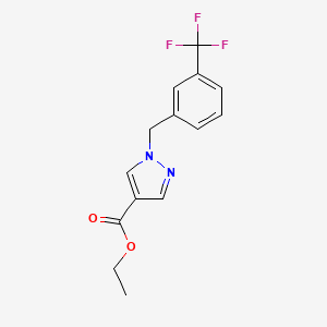 molecular formula C14H13F3N2O2 B3039404 ethyl 1-{[3-(trifluoromethyl)phenyl]methyl}-1H-pyrazole-4-carboxylate CAS No. 1035224-53-3