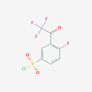 molecular formula C8H3ClF4O3S B3039444 4-Fluoro-3-(trifluoroacetyl)benzenesulphonyl chloride CAS No. 1065604-98-9