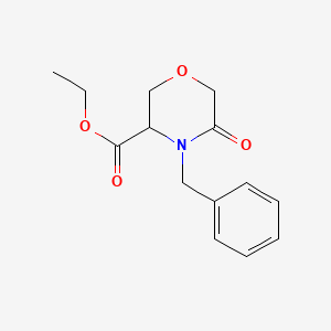 molecular formula C14H17NO4 B3039446 Ethyl 4-benzyl-5-oxomorpholine-3-carboxylate CAS No. 106910-82-1