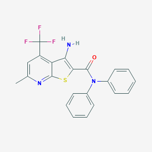 molecular formula C22H16F3N3OS B303945 3-amino-6-methyl-N,N-diphenyl-4-(trifluoromethyl)thieno[2,3-b]pyridine-2-carboxamide 