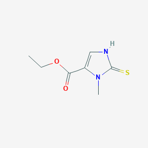 molecular formula C7H10N2O2S B3039466 Ethyl 1-methyl-2-sulfanylimidazole-5-carboxylate CAS No. 108905-74-4