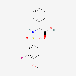 molecular formula C15H14FNO5S B3039488 [(3-Fluoro-4-methoxyphenyl)sulphonylamino](phenyl)acetic acid CAS No. 1104620-86-1