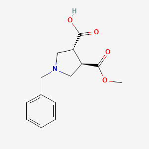 molecular formula C14H17NO4 B3039492 (3R*,4R*)-1-Benzyl-pyrrolidine-3,4-dicarboxylic acid monomethyl ester CAS No. 111051-17-3