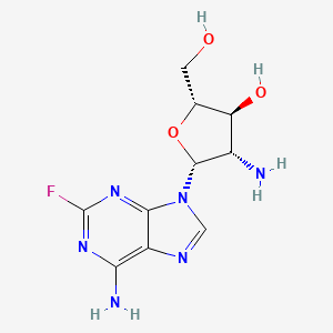 molecular formula C10H13FN6O3 B3039497 (2R,3S,4S,5R)-4-Amino-5-(6-amino-2-fluoropurin-9-yl)-2-(hydroxymethyl)oxolan-3-ol CAS No. 111557-05-2