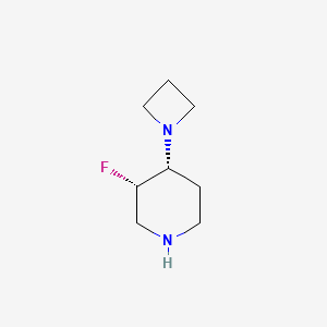 molecular formula C8H15FN2 B3039514 cis-4-(Azetidin-1-yl)-3-fluoropiperidine CAS No. 1147422-11-4