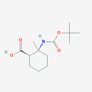 molecular formula C13H23NO4 B3039545 cis-2-tert-Butoxycarbonylamino-2-methyl-cyclohexanecarboxylic acid CAS No. 1175673-63-8