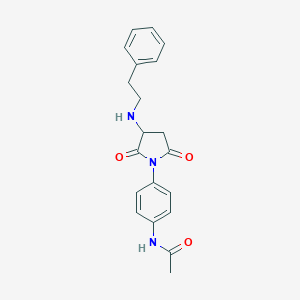 molecular formula C20H21N3O3 B303955 N-[4-[2,5-dioxo-3-(2-phenylethylamino)pyrrolidin-1-yl]phenyl]acetamide 