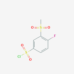 molecular formula C7H6ClFO4S2 B3039556 4-Fluoro-3-methanesulfonylbenzene-1-sulfonyl chloride CAS No. 1188525-46-3