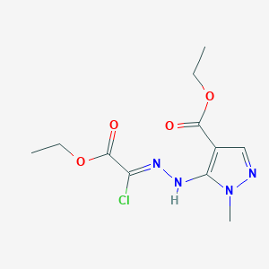 molecular formula C11H15ClN4O4 B3039576 (Z)-ethyl 2-(2-(5-(1-methyl-4-ethoxycarbonyl-1H-pyrazole))hydrazono)-2-chloroacetate CAS No. 1207062-34-7