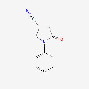 molecular formula C11H10N2O B3039581 5-氧代-1-苯基吡咯烷-3-腈 CAS No. 120937-26-0