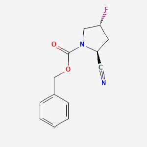 molecular formula C13H13FN2O2 B3039595 N-Cbz-trans-4-fluoro-L-prolinonitrile CAS No. 1212342-08-9