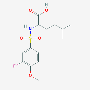 molecular formula C14H20FNO5S B3039603 2-[(3-Fluoro-4-methoxyphenyl)sulphonylamino]-5-methylhexanoic acid CAS No. 1214242-18-8