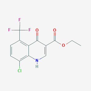 molecular formula C13H9ClF3NO3 B3039615 Ethyl 8-chloro-4-oxo-5-(trifluoromethyl)-1,4-dihydroquinoline-3-carboxylate CAS No. 1221573-17-6