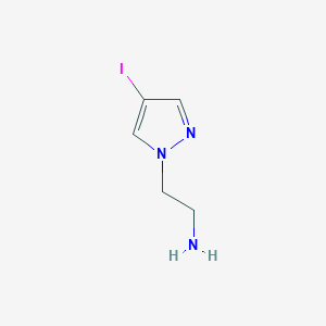 molecular formula C5H8IN3 B3039616 2-(4-碘-1H-吡唑-1-基)乙胺 CAS No. 1221715-56-5
