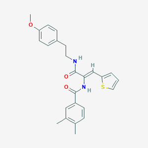 molecular formula C25H26N2O3S B303962 N-[1-({[2-(4-methoxyphenyl)ethyl]amino}carbonyl)-2-(2-thienyl)vinyl]-3,4-dimethylbenzamide 