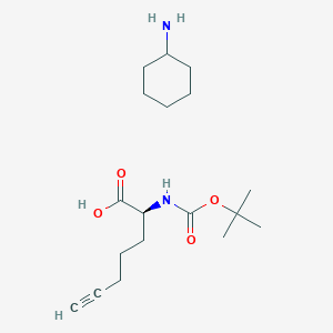 molecular formula C18H32N2O4 B3039631 Boc-L-bishomopropargylglycine CHA salt CAS No. 1234692-60-4
