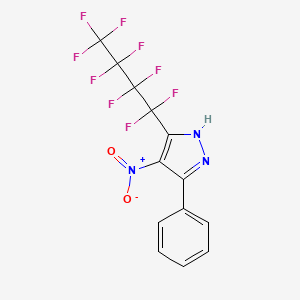 molecular formula C13H6F9N3O2 B3039636 4-nitro-5-(1,1,2,2,3,3,4,4,4-nonafluorobutyl)-3-phenyl-1H-pyrazole CAS No. 1240049-78-8