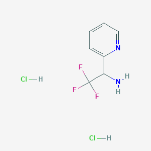 molecular formula C7H9Cl2F3N2 B3039638 (2,2,2-Trifluoro-1-pyridin-2-ylethyl)amine dihydrochloride CAS No. 1241675-88-6