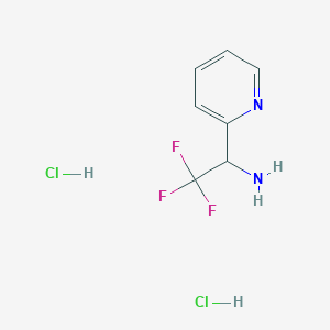 molecular formula C7H9Cl2F3N2 B3039638 (2,2,2-三氟-1-吡啶-2-乙基)胺二盐酸盐 CAS No. 1241675-88-6