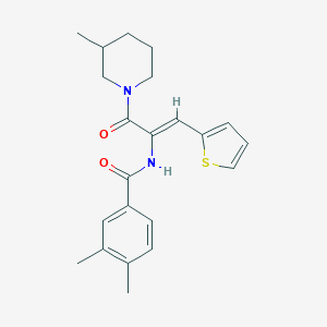 molecular formula C22H26N2O2S B303964 3,4-dimethyl-N-[1-[(3-methyl-1-piperidinyl)carbonyl]-2-(2-thienyl)vinyl]benzamide 