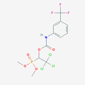 molecular formula C12H12Cl3F3NO5P B3039642 (2,2,2-trichloro-1-dimethoxyphosphorylethyl) N-[3-(trifluoromethyl)phenyl]carbamate CAS No. 124345-38-6