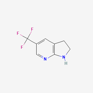 molecular formula C8H7F3N2 B3039661 5-(Trifluoromethyl)-1H,2H,3H-pyrrolo[2,3-B]pyridine CAS No. 1256790-88-1