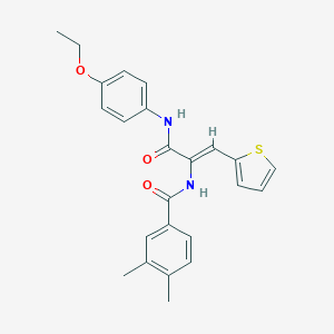 molecular formula C24H24N2O3S B303967 N-[1-[(4-ethoxyanilino)carbonyl]-2-(2-thienyl)vinyl]-3,4-dimethylbenzamide 