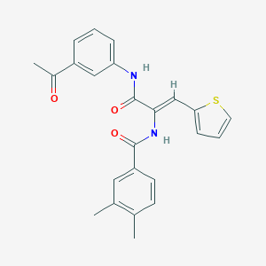 molecular formula C24H22N2O3S B303968 N-[1-[(3-acetylanilino)carbonyl]-2-(2-thienyl)vinyl]-3,4-dimethylbenzamide 