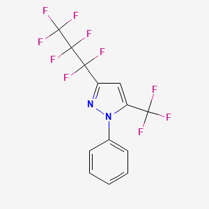 molecular formula C13H6F10N2 B3039701 3-(1,1,2,2,3,3,3-Heptafluoropropyl)-1-phenyl-5-(trifluoromethyl)pyrazole CAS No. 1274904-50-5