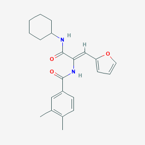molecular formula C22H26N2O3 B303972 N-[1-[(cyclohexylamino)carbonyl]-2-(2-furyl)vinyl]-3,4-dimethylbenzamide 