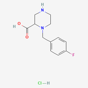 B3039723 1-(4-Fluorobenzyl)piperazine-2-carboxylic acid hydrochloride CAS No. 1289384-65-1