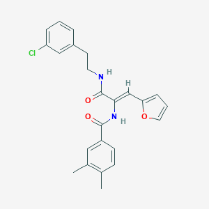 molecular formula C24H23ClN2O3 B303973 N-[1-({[2-(3-chlorophenyl)ethyl]amino}carbonyl)-2-(2-furyl)vinyl]-3,4-dimethylbenzamide 