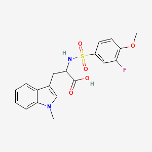 2-[(3-Fluoro-4-methoxyphenyl)sulphonylamino]-3-(1-methyl-1H-indol-3-yl)propanoic acid