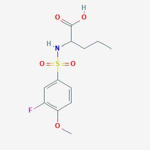 molecular formula C12H16FNO5S B3039735 2-[(3-Fluoro-4-methoxyphenyl)sulphonylamino]pentanoic acid CAS No. 1301738-39-5